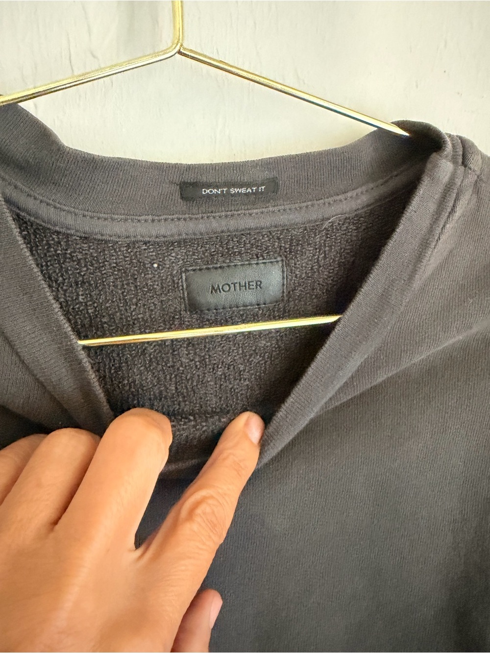 MOTHER Curveball Puff-Sleeve Crewneck Sweatshirt - Gray - Picture 2 of 3